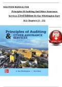 SOLUTION MANUAL FOR Principles Of Auditing And Other Assurance Services 23rd Edition By Ray Whittington Kurt ALL Chapters &lpar;1 - 21&rpar;
