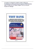 TEST BANK For Seidel's Guide to Physical Examination An Interprofessional Approach 10th Edition by Jane W&period; Ball&comma; Joyce E&period; Dains&comma; Chapters 1 - 26 &vert; Complete solution&vert; Grade A&plus;