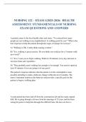 NURSING 122 &ndash; EXAM 1&lpar;2025-2026&rpar;  HEALTH ASSESSMENT &sol; FUNDAMENTALS OF NURSING EXAM QUESTIONS AND ANSWERS