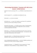 Pharmacology 5334 Module 2 &vert; Questions with 100&percnt; Correct Answers &vert; Verified Solutions