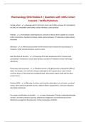 Pharmacology 5334 Module 5 &vert; Questions with 100&percnt; Correct Answers &vert; Verified Solutions