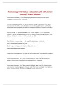 Pharmacology 5334 Module 6 &vert; Questions with 100&percnt; Correct Answers &vert; Verified Solutions