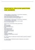 PROSTHETIC CPM EXAM QUESTIONS AND ANSWERS