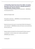 C 39 Roofing Trade Test Actual Test 2026 &vert; Complete Questions and Correct Answers &lpar;Verified Answers&rpar; &vert; Just Released &vert; Newest Version