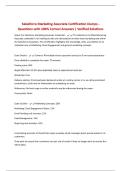 Salesforce Marketing Associate Certification Dumps - Questions with 100&percnt; Correct Answers &vert; Verified Solutions