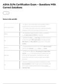 ASHA SLPA Certification Exam &ndash; Questions With Correct Solutions