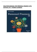 Solution Manual For Personal Finance 14th Edition&comma; by E&period; Thomas Garman&period; Latest 2025