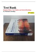 Business Ethics: Case Studies and Selected Readings – Test Bank (10th Edition, Marianne Jennings) – Complete Exam Material
