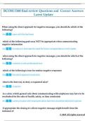 BCOM 3360 final review Questions and  Correct Answers  Latest Update