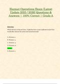 Hazmat Operations Exam &lpar;Latest Update 2025 &sol; 2026&rpar; Questions & Answers &vert; 100&percnt; Correct &vert; Grade A