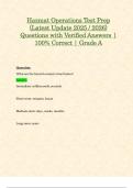 Hazmat Operations Test Prep &lpar;Latest Update 2025 &sol; 2026&rpar; Questions with Verified Answers &vert; 100&percnt; Correct &vert; Grade A