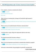 BCOM Questions and  Correct Answers Latest Update 