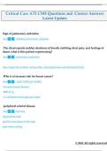 Critical Care ATI CMS Questions and  Correct Answers  Latest Update