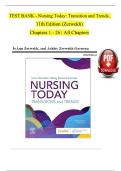 Test Bank &ndash; Nursing Today&colon; Transition and Trends&comma; 11th Edition by JoAnn Zerwekh & Ashley Zerwekh Garneau &vert; Complete Chapters &vert; Verified Answers &vert; Latest 2025 Update
