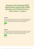 Emergency Fire Dispatch &lpar;EFD&rpar; Exam &lpar;Latest Update 2025 &sol; 2026&rpar; Questions and Verified Answers &vert; 100&percnt; Correct &vert; Grade A