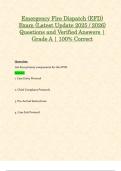 Emergency Fire Dispatch &lpar;EFD&rpar; Exam &lpar;Latest Update 2025 &sol; 2026&rpar; Questions and Verified Answers &vert; Grade A &vert; 100&percnt; Correct