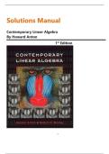 Solutions Manual &ndash; Contemporary Linear Algebra 1st Edition by Howard Anton &vert;  LATEST PDF