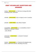 GMAT VOCABULARY QUESTIONS AND  ANSWERS 