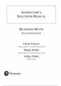 INSTRUCTOR&rsquo;S SOLUTIONS MANUAL &mdash; Business Math&comma; 11th Edition &mdash; Cheryl Cleaves&semi; Margie Hobbs&semi; Jeffrey Noble &mdash; ISBN 9780134496436 