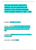 SFSU BIO 240 EXAM 3 EXAM WITH CORRECT ACTUAL QUESTIONS AND CORRECTLY WELL DEFINED ANSWERS LATEST ALREADY GRADED A&plus; 2025 &ndash; 2026
