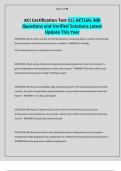 ACI Certification Test ALL ACTUAL 400 Questions and Verified Solutions Latest Update This Year