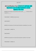 ACI Certification Test COMPLETE ACTUAL 300 Questions and Verified Solutions Latest Update This Year