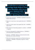 Introduction to anatomy and physiology Study Guide & Practice Exam Questions with Correct Answers Updated 2025 100&percnt; Guaranteed Pass&excl;&excl;&excl;A&plus; Graded<<Brand New Version>>