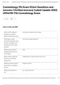 Cosmetology PSI Exam EXAM Questions and Answers &lpar;Verified Answers&rpar; &lpar;Latest Update 2025&rpar; UPDATE&excl;&excl; PSI Cosmetology Exam