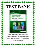 Test Bank for Bontrager&rsquo;s Textbook of Radiographic Positioning and Related Anatomy&comma; 9th Edition by Lampignano &vert; Complete Exam Questions with Answers Latest 2025 Edition