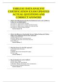 TABLEAU DATA ANALYST CERTIFICATION EXAM UPDATED ACTUAL QUESTIONS AND CORRECT ANSWERS