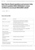 Best Warrior Board questions and answers fully solved & updated 2025-2026&lpar;latest version verified for accuracy&rpar;&vert; 20242025 Latest&excl;&excl;