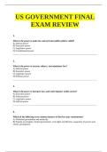 US GOVERNMENT FINAL EXAM REVIEW