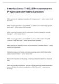 Introduction to IT - D322 Pre-assessment PFQO exam with verified answers
