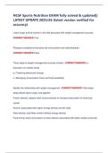 NCSF Sports Nutrition EXAM fully solved & updated&vert;&vert; LATEST UPDATE 2025&sol;26 &lpar;latest version verified for accuracy&rpar;