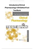 Introductory Clinical Pharmacology 12th Edition Ford Test Bank
