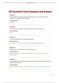 NP Psychiatric Exam Questions and Answers