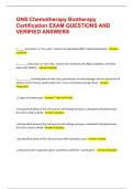 ONS Chemotherapy Biotherapy Certification EXAM QUESTIONS AND VERIFIED ANSWERS