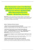 ABC Wastewater Level 3 Certification&colon; Study Guide & Practice Exam Questions with Correct Answers Updated 2025 100&percnt; Guaranteed Pass&excl;&excl;&excl;A&plus; Graded<<Brand New Version>>