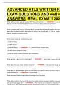 Advanced ATLS Written Review Exam Questions and Verified Answers &lbrack;REAL EXAM 2025&rsqb;
