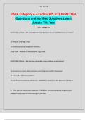 USPA Category A &ndash; CATEGORY H QUIZ ACTUAL Questions and Verified Solutions Latest Update This Year