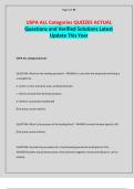 USPA ALL Categories QUIZZES ACTUAL Questions and Verified Solutions Latest Update This Year