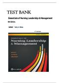 Test Bank For Essentials of Nursing Leadership & Management Eighth Edition By Sally A&period; Weiss&vert; Latest 2026 With All Chapters 1-16&period;