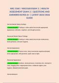 NSG 3160 &sol; NSG3160 EXAM 2 &vert; HEALTH ASSESSMENT EXAM 2 &vert; QUESTIONS AND ANSWERS RATED A&plus; &vert; LATEST 2025&sol;2026 GUIDE &vert; GALEN