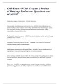 CMP Exam - PCMA Chapter 1 Review of Meetings Profession Questions and Answers