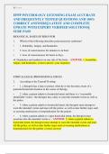 EPPP PSYCHOLOGY LICENSING EXAM ACCURATE  AND FREQUENTLY TESTED QUESTIONS AND 100&percnt;  CORRECT ANSWERS&vert;&vert; LATEST AND COMPLETE  UPDATE WITH EXPERT VERIFIED SOLUTIONS&vert;&vert;  SURE PASS 