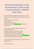 NSG 3160 &vert; NSG3160 Exam 2 &vert; Health Assessment Exam 2 &vert; 100&percnt; Correctly Answered and Rated A&plus; &vert; 2025&sol;2026 Guide &vert; Galen 