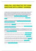 OMSA FALL 2025 PRACTICE TEST EXAM QUESTIONS WITH CORRECT ANSWERS