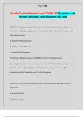 Florida Claims Adjuster Exam COMPLETE Questions and Verified Solutions Latest Update This Year