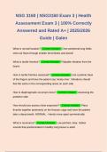 NSG 3160 &vert; NSG3160 Exam 3 &vert; Health Assessment Exam 3 &vert; 100&percnt; Correctly Answered and Rated A&plus; &vert; 2025&sol;2026 Guide &vert; Galen 