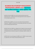 BUSINESS RELATIONSHIP MANAGEMENT PROFESSIONAL &lpar;BRMP&rpar; exam Questions and Verified Solutions Latest Update This Year